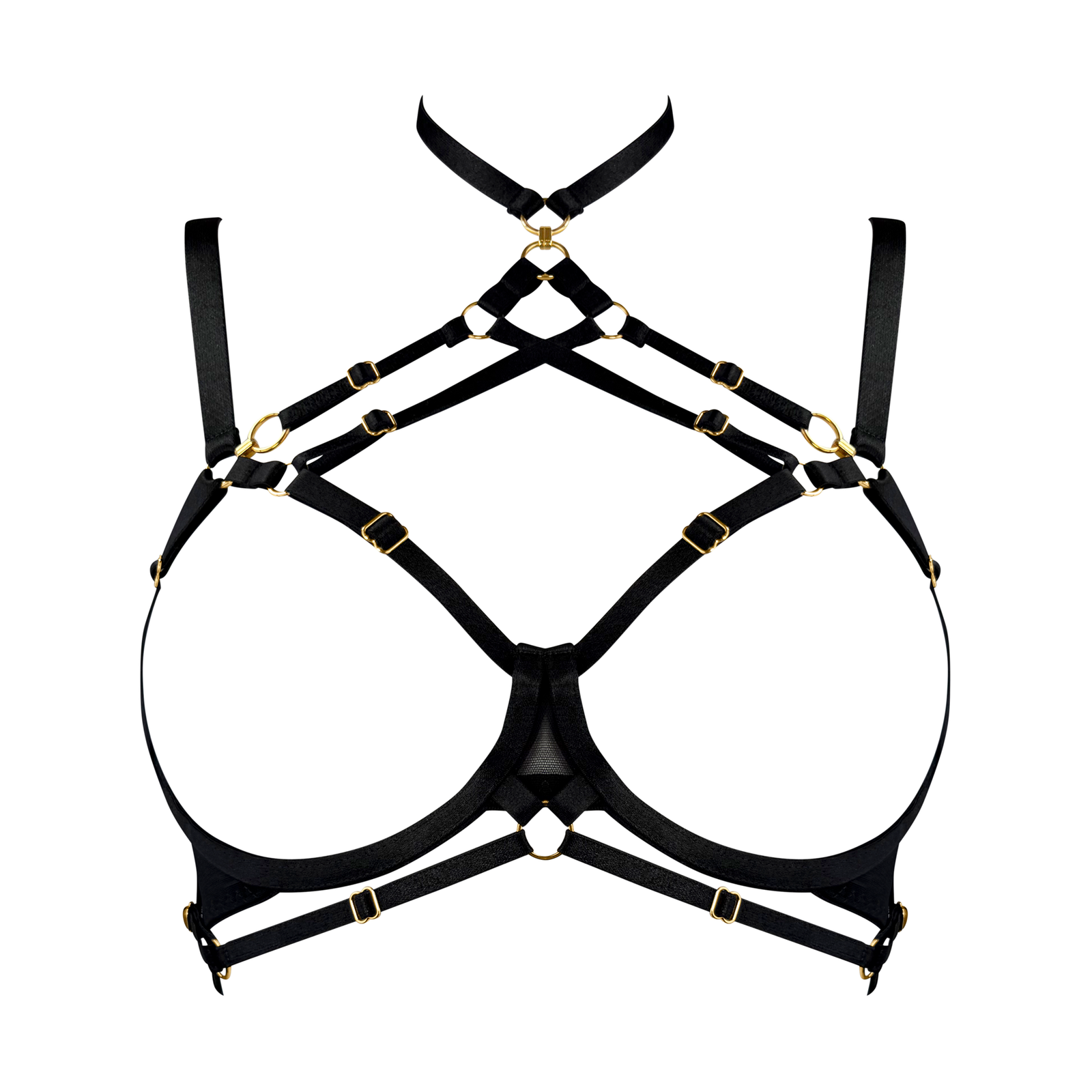 Zenna ouvert wire bra - black