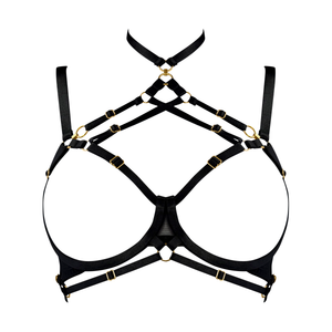 Zenna ouvert wire bra - black