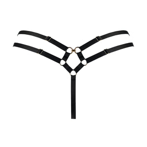 Zenna strap thong - black