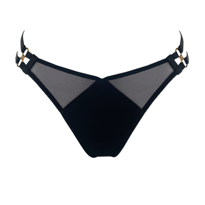 Zenna strap thong - black
