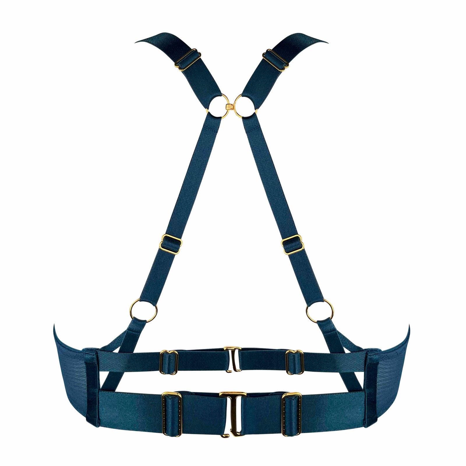 Nara layered mesh wire bra - teal