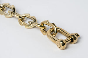 Charm Chain Necklace, X-Small Deco Links - polished brass