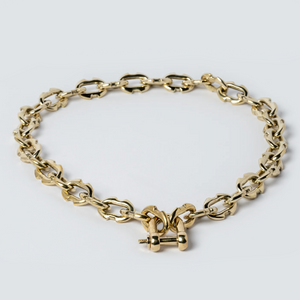 Charm Chain Necklace, X-Small Deco Links - polished brass