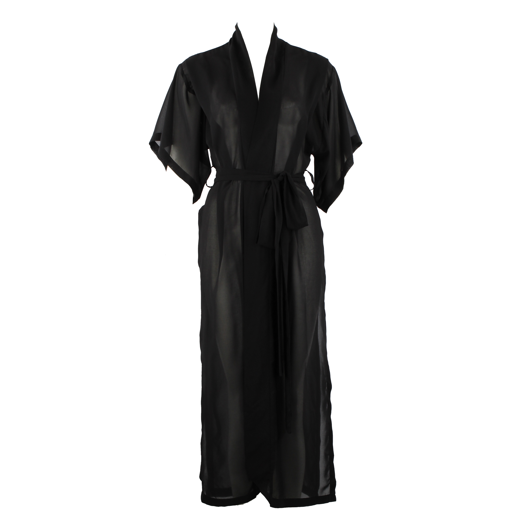 Hishi split robe dress - sheer