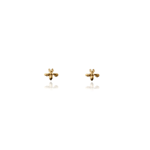Bee stud earrings - gold