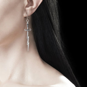 Skull dagger earrings - silver