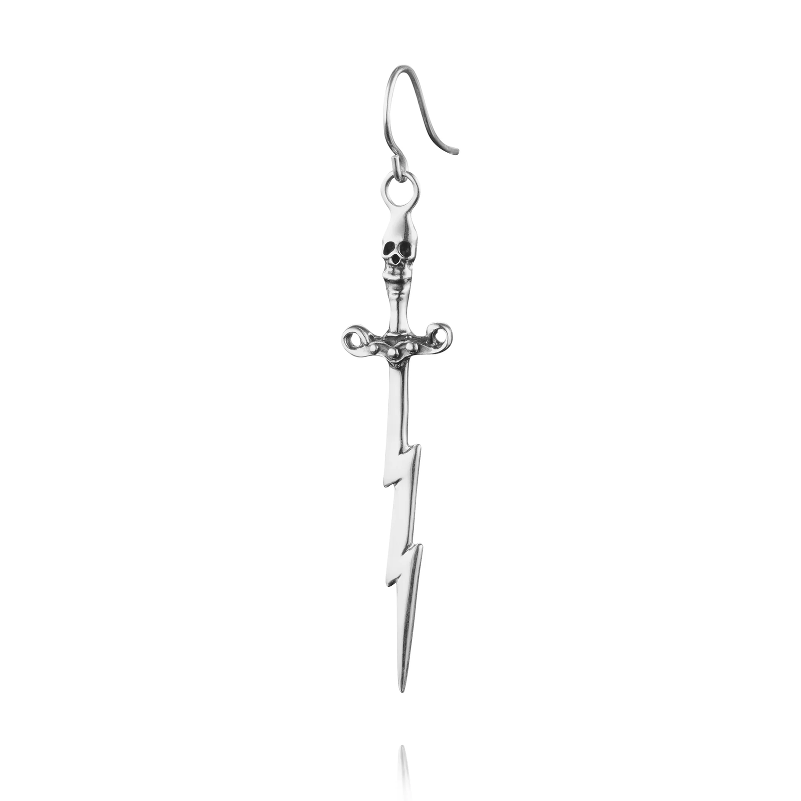 Skull dagger earrings - silver