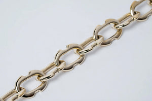 Tiny Deco Link Choker Chain - polished brass