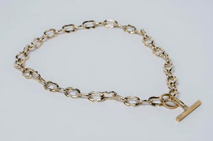 Tiny Deco Link Choker Chain - polished brass