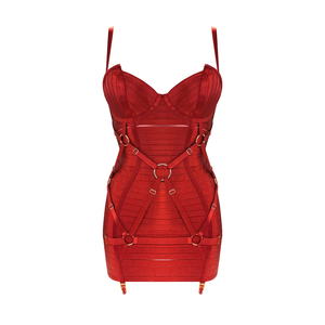 Signature harness angela dress - red