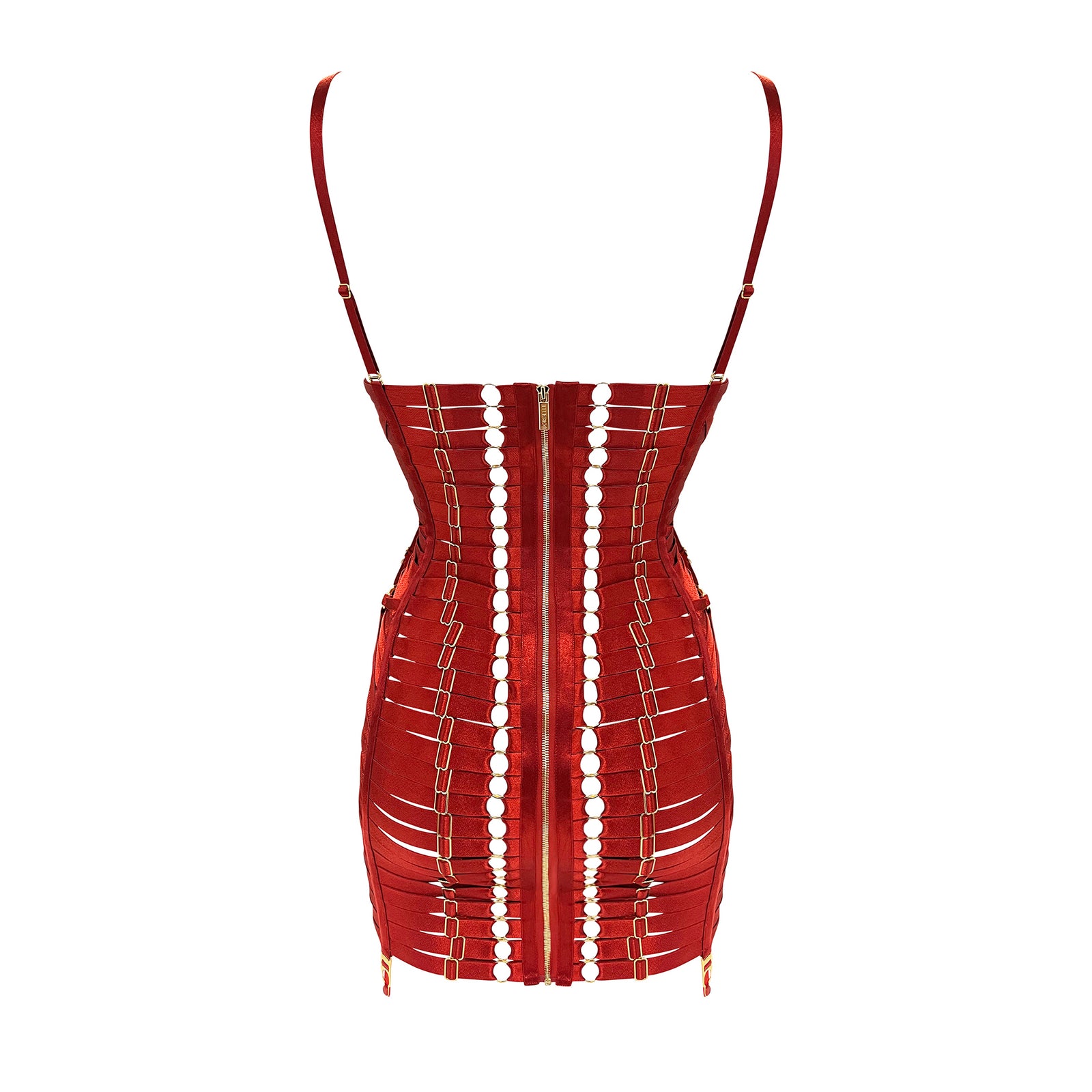 Signature harness angela dress - red