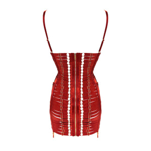 Signature harness angela dress - red