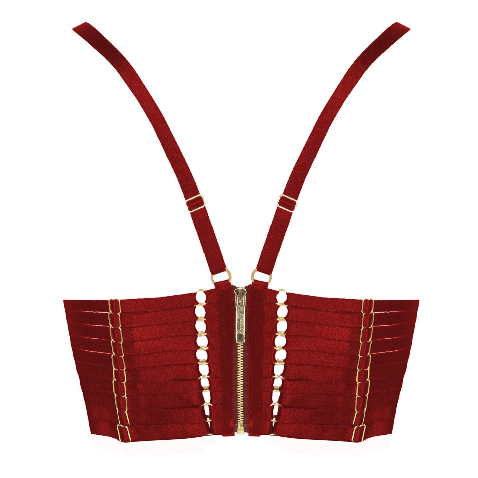Bordelle Bondage belle crop top in Red