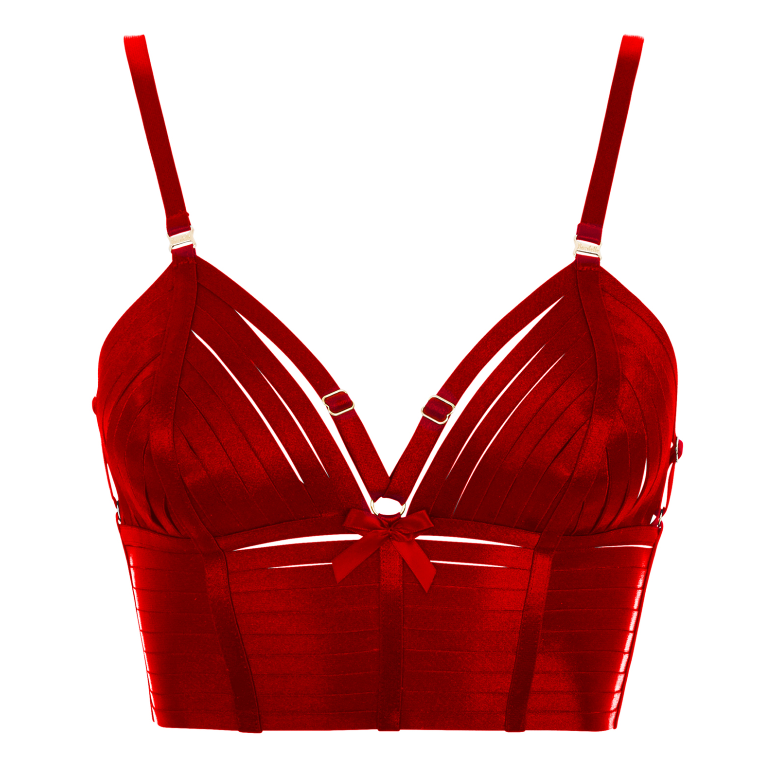 Bordelle Bondage belle crop top in Red
