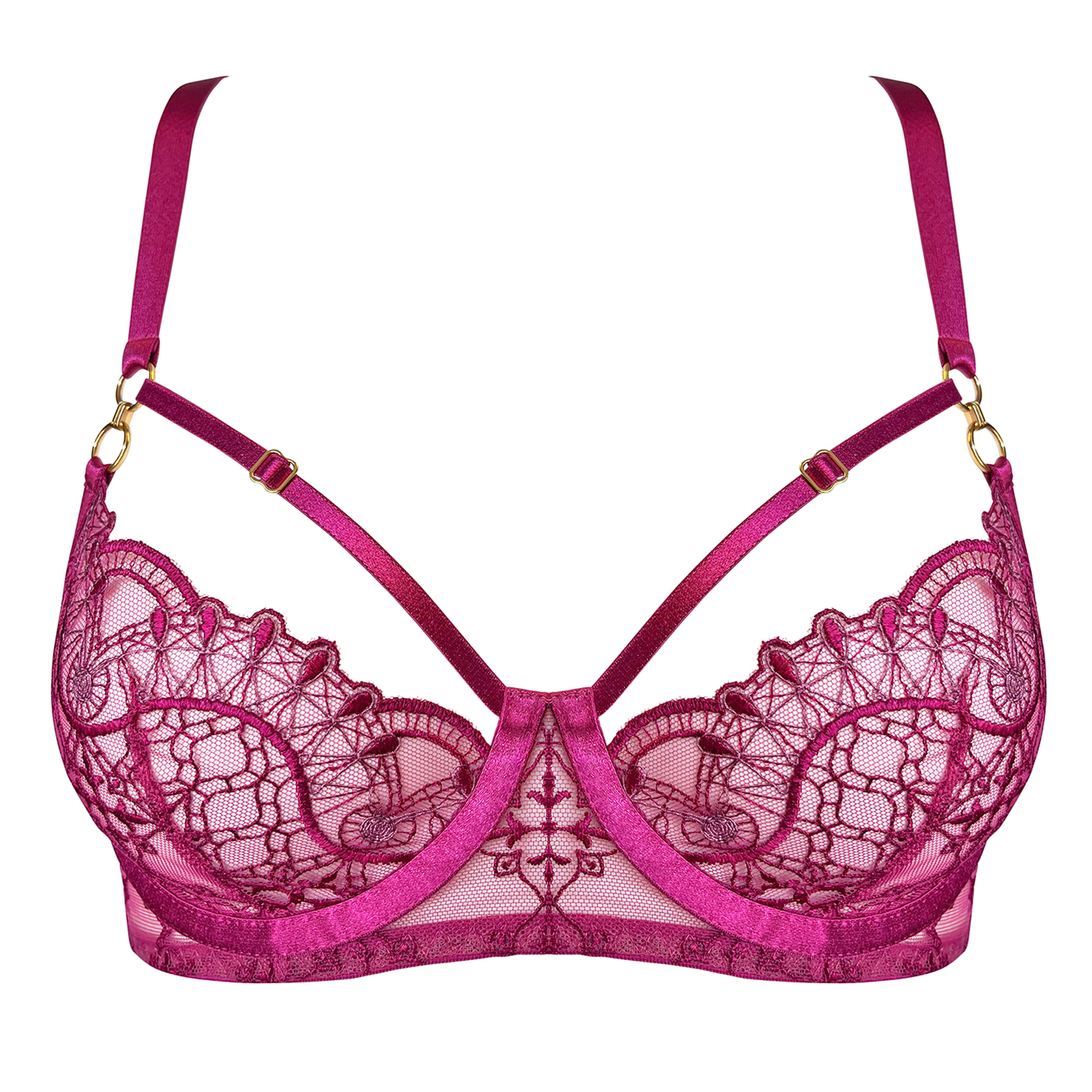 Bordelle Mari balconette wire bra in Magenta