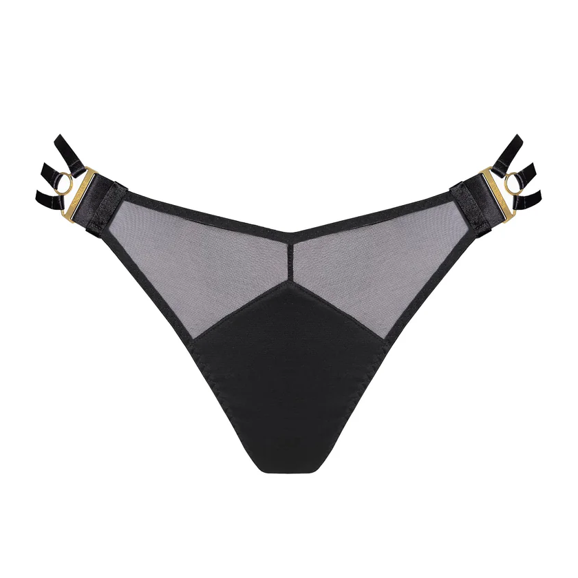 Retta multi strap thong - black