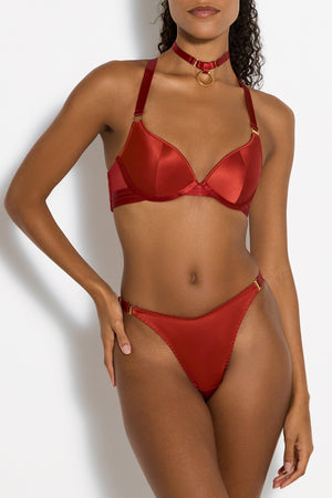 Signature silk thong - red