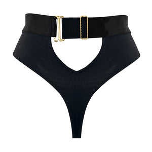 Syra high waist thong - black