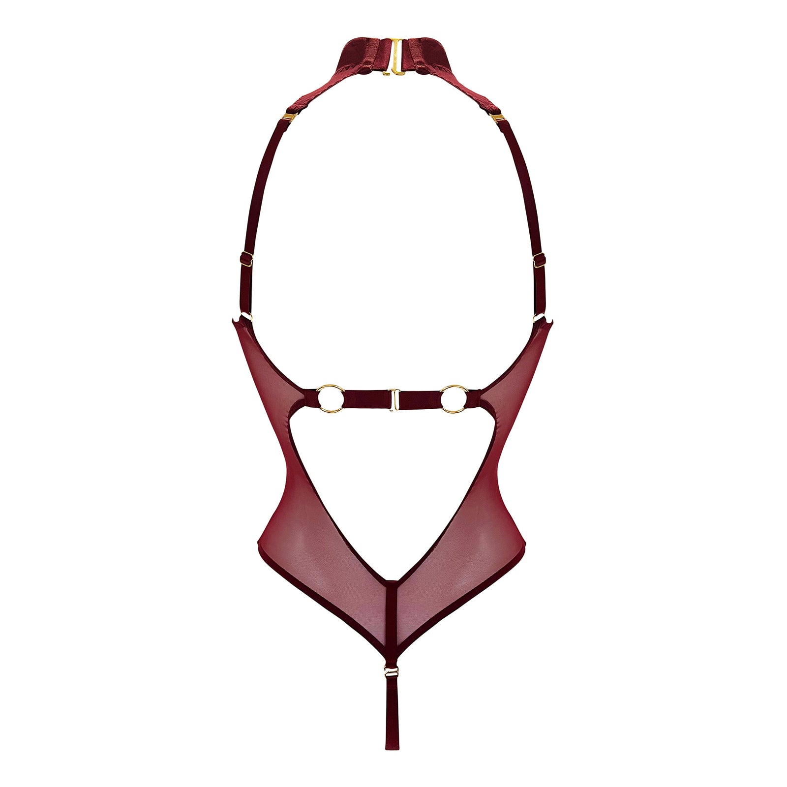 Syra mesh high neck body - morello