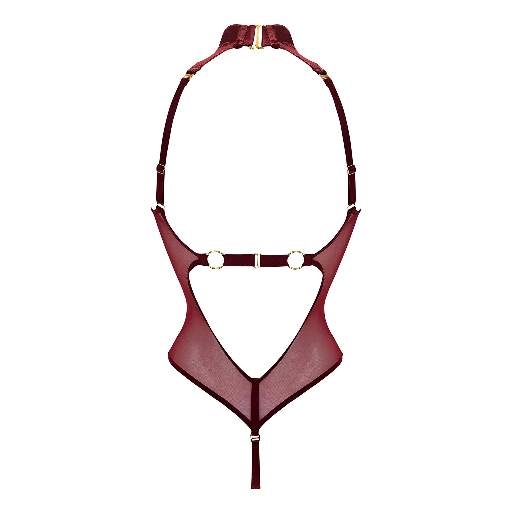 Syra mesh high neck body - morello