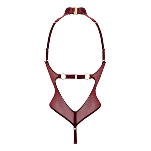 Syra mesh high neck body - morello