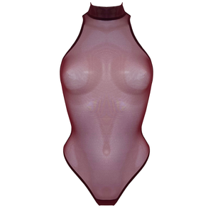 Syra mesh high neck body - morello