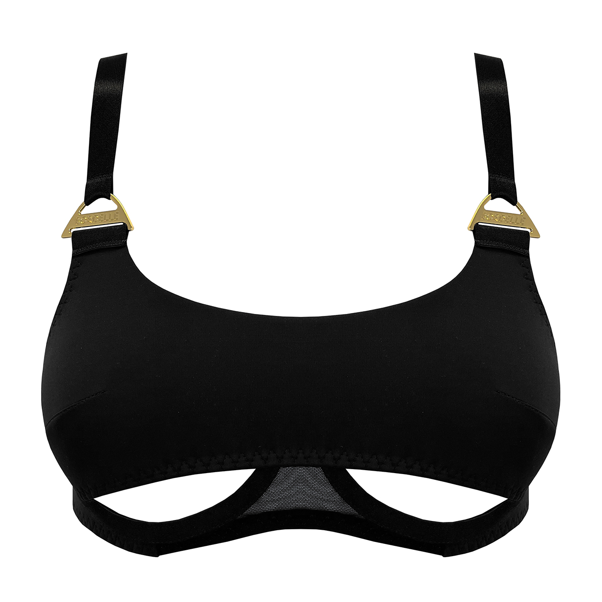 Syra peep wire bra - black