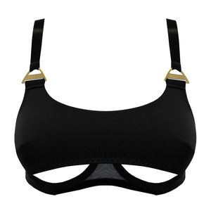 Syra peep wire bra - black