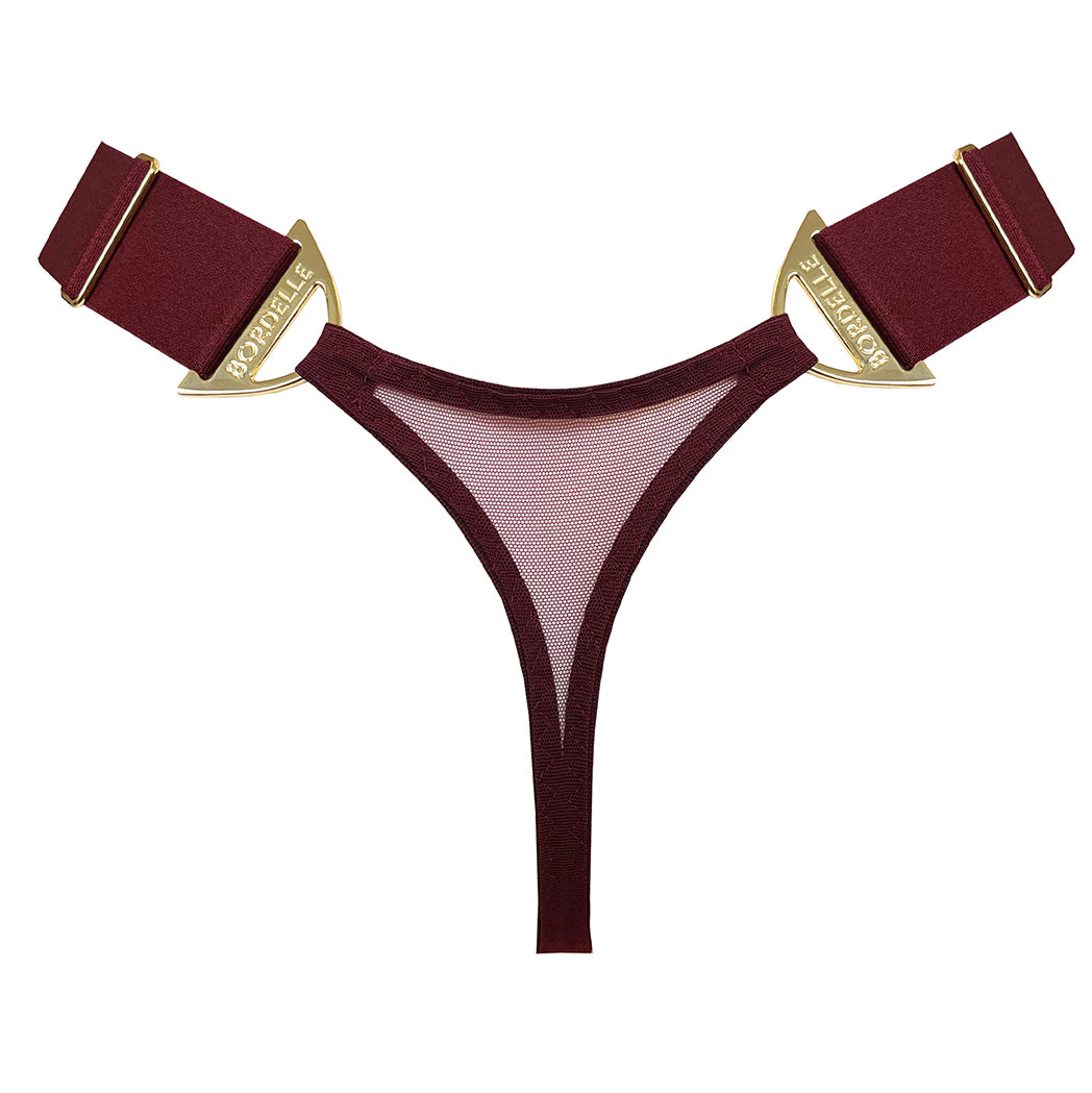 Syra wide strap thong - morello
