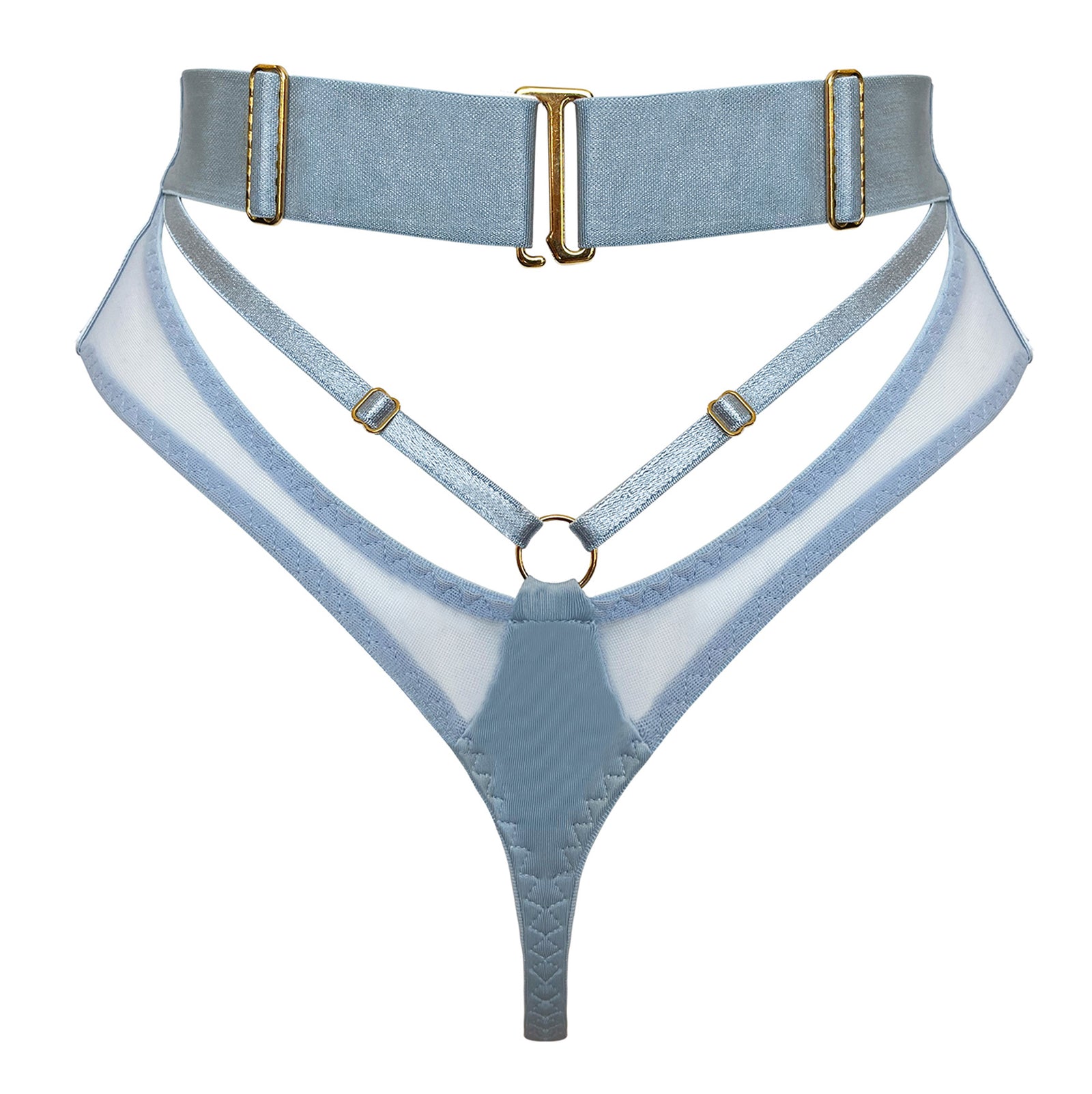 Bordelle Vero high waist thong in Dusty Blue