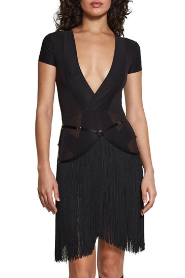 Don't Shoot the Messengers Lota fringe skirt in Black