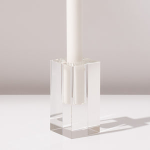 Rectangle Crystal Glass Candle Holder