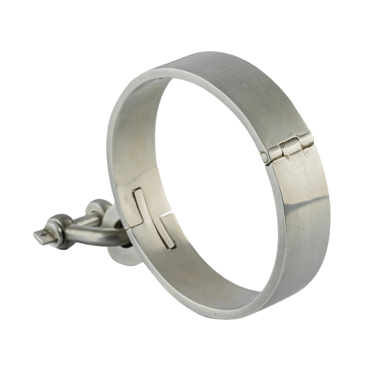 Restraint charm wrist cuff - acid silver