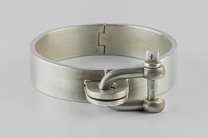 Restraint charm wrist cuff - acid silver