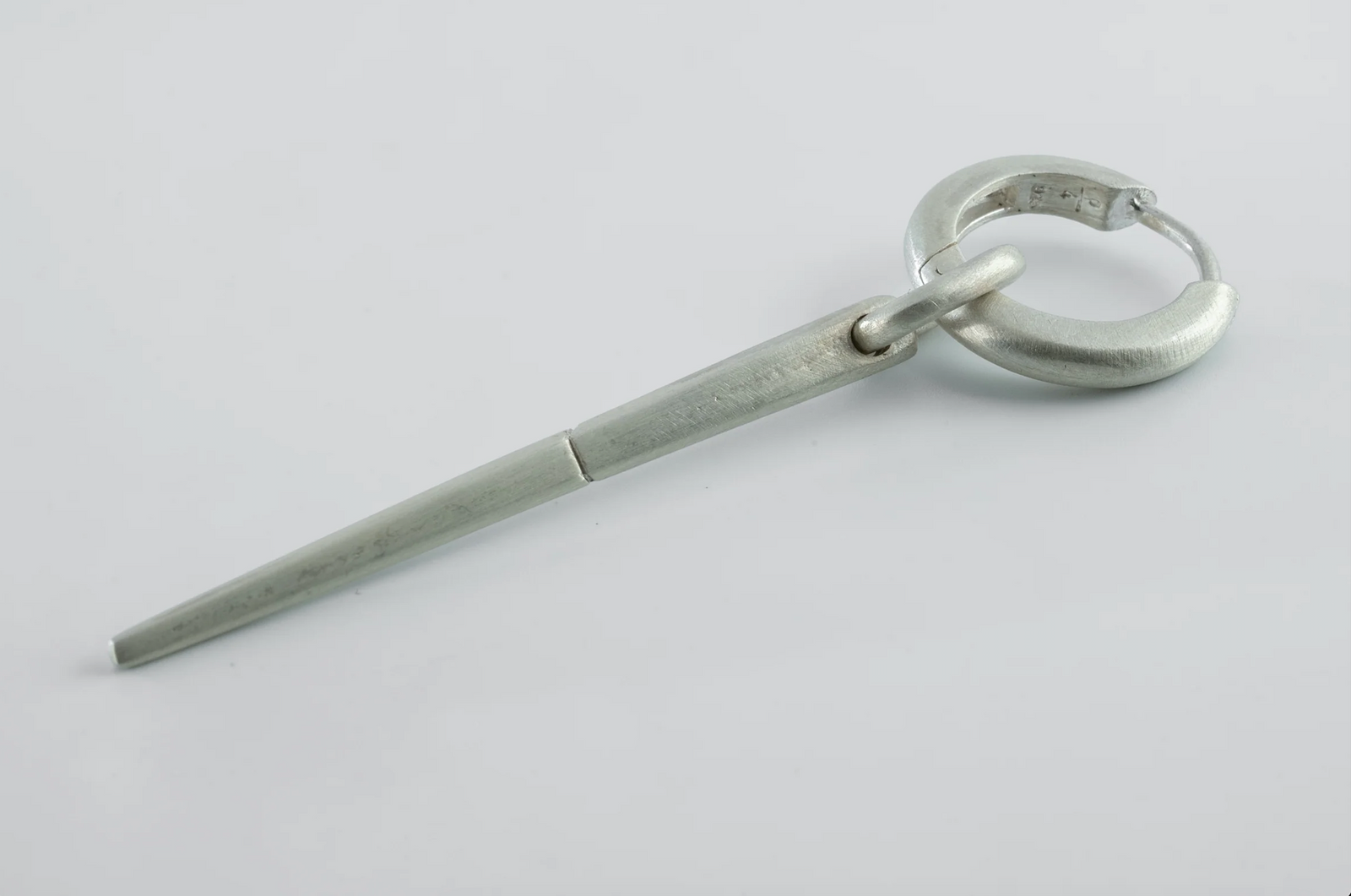 Hoop Earring v2 (Extra Small, Mini Spike) - matte sterling silver