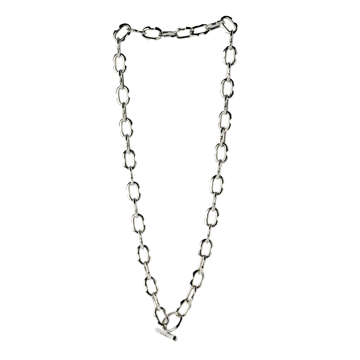 Tiny Deco Link Choker Chain - polished sterling silver