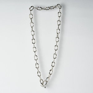 Tiny Deco Link Choker Chain (40cm, Tiny Deco Links) - polished sterling silver