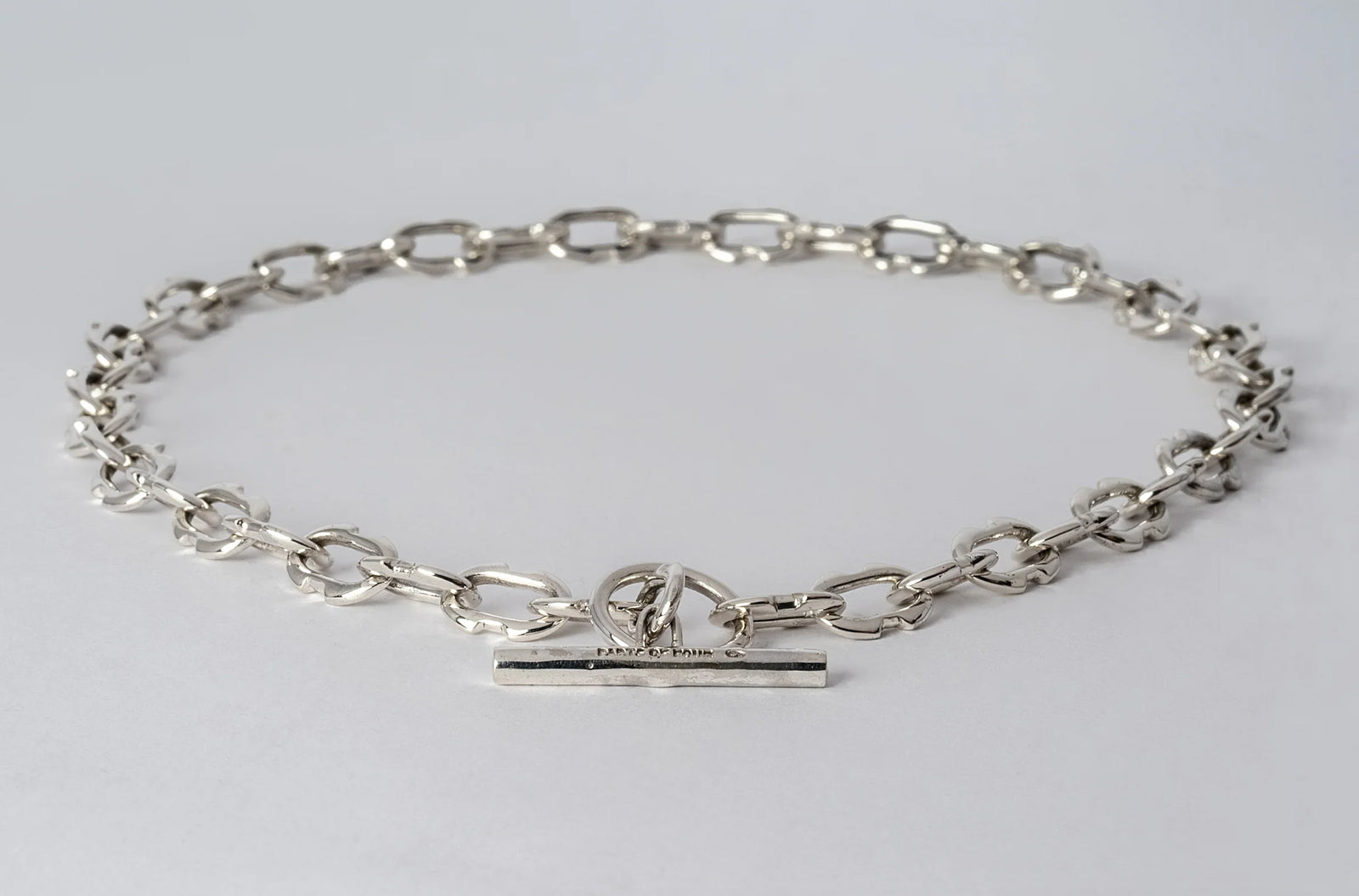 Tiny Deco Link Choker Chain - polished sterling silver