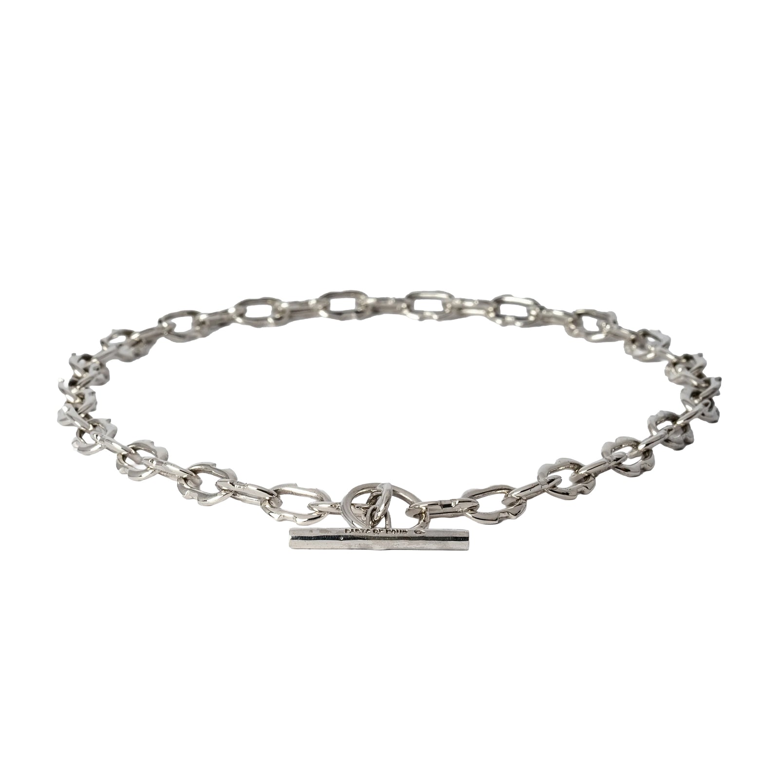 Tiny Deco Link Choker Chain - polished sterling silver