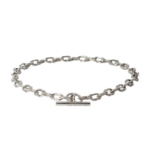 Tiny Deco Link Choker Chain - polished sterling silver