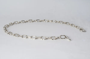 Tiny Deco Link Choker Chain (40cm, Tiny Deco Links) - polished sterling silver