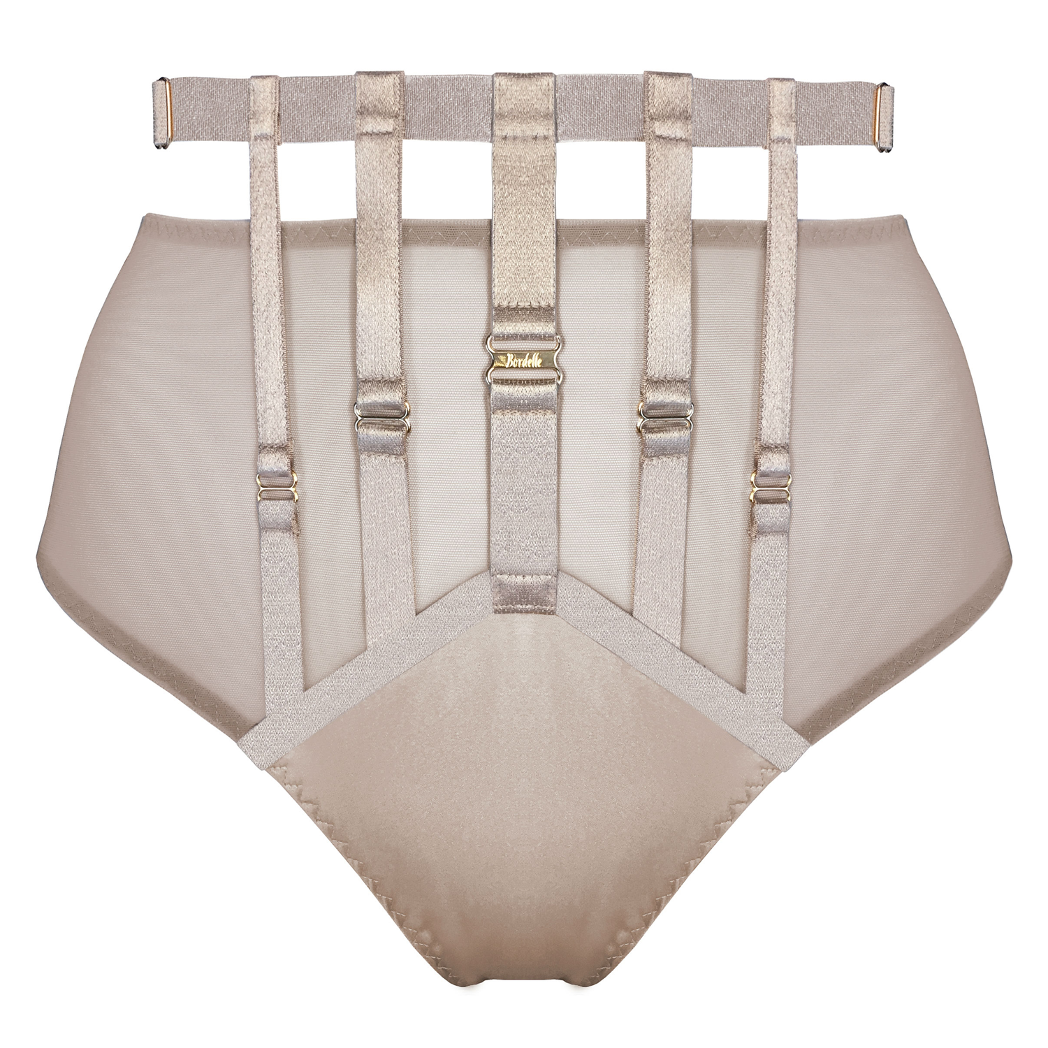 Bordelle Art Deco high waist brief in caramel