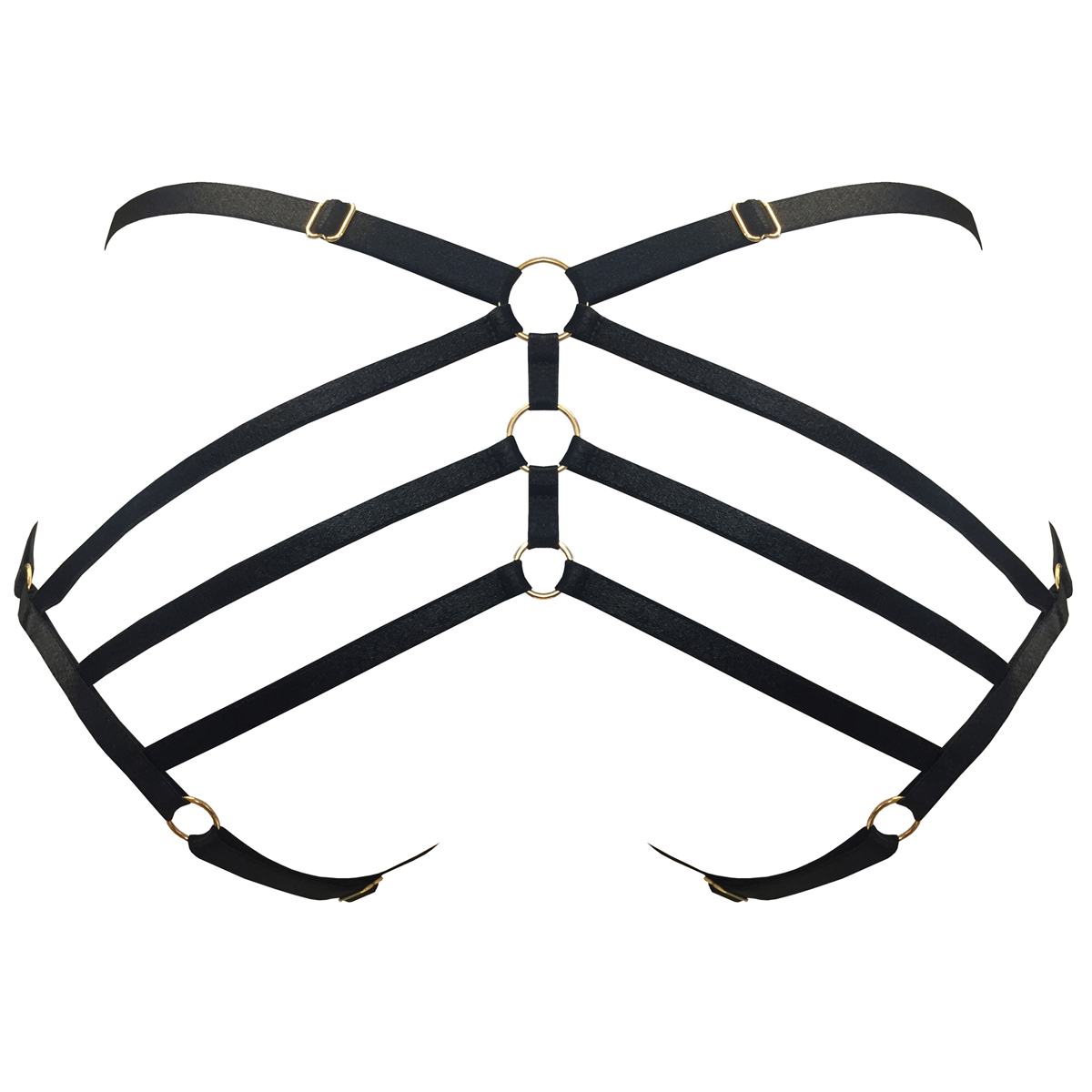 Bordelle Art Deco ouvert strap brief in Black