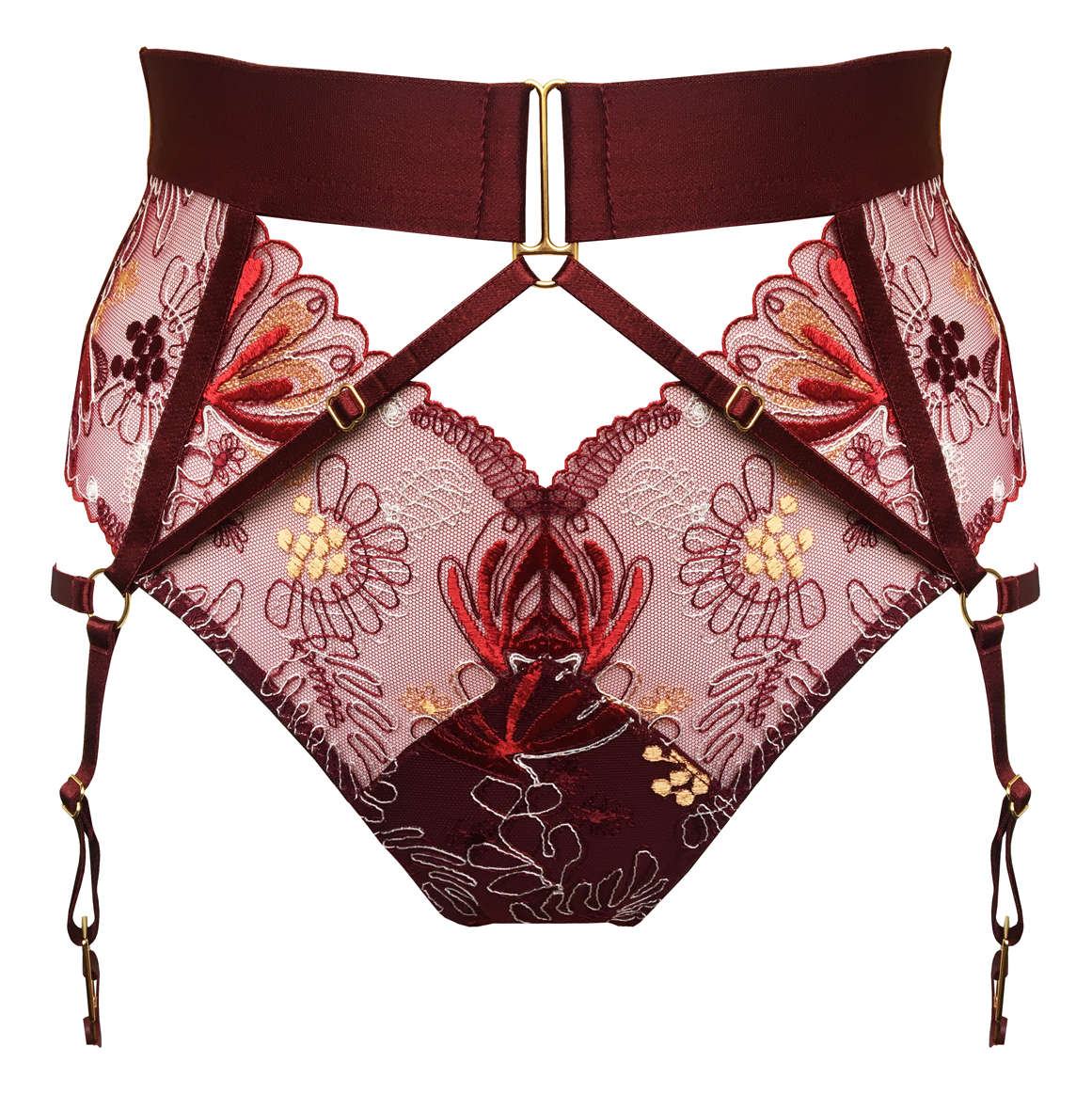 Botanica high waist brief by Bordelle - morello