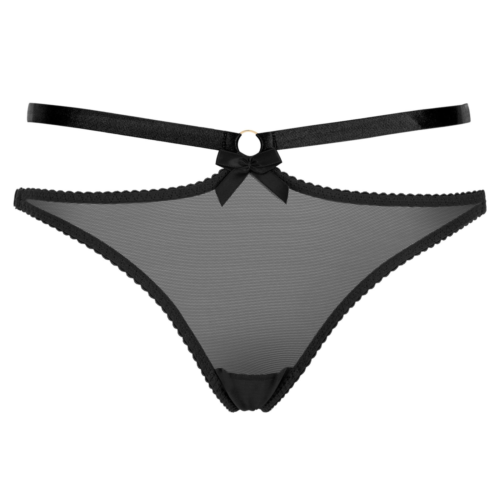 Bordelle harness thong in black mesh