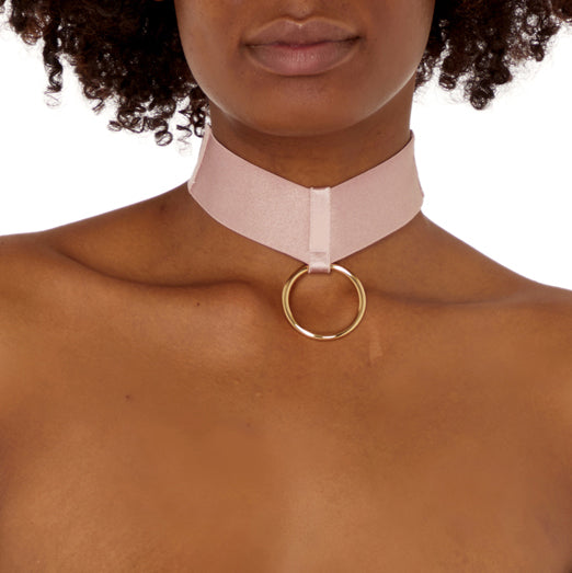 Bordelle Kora bondage collar in Rose