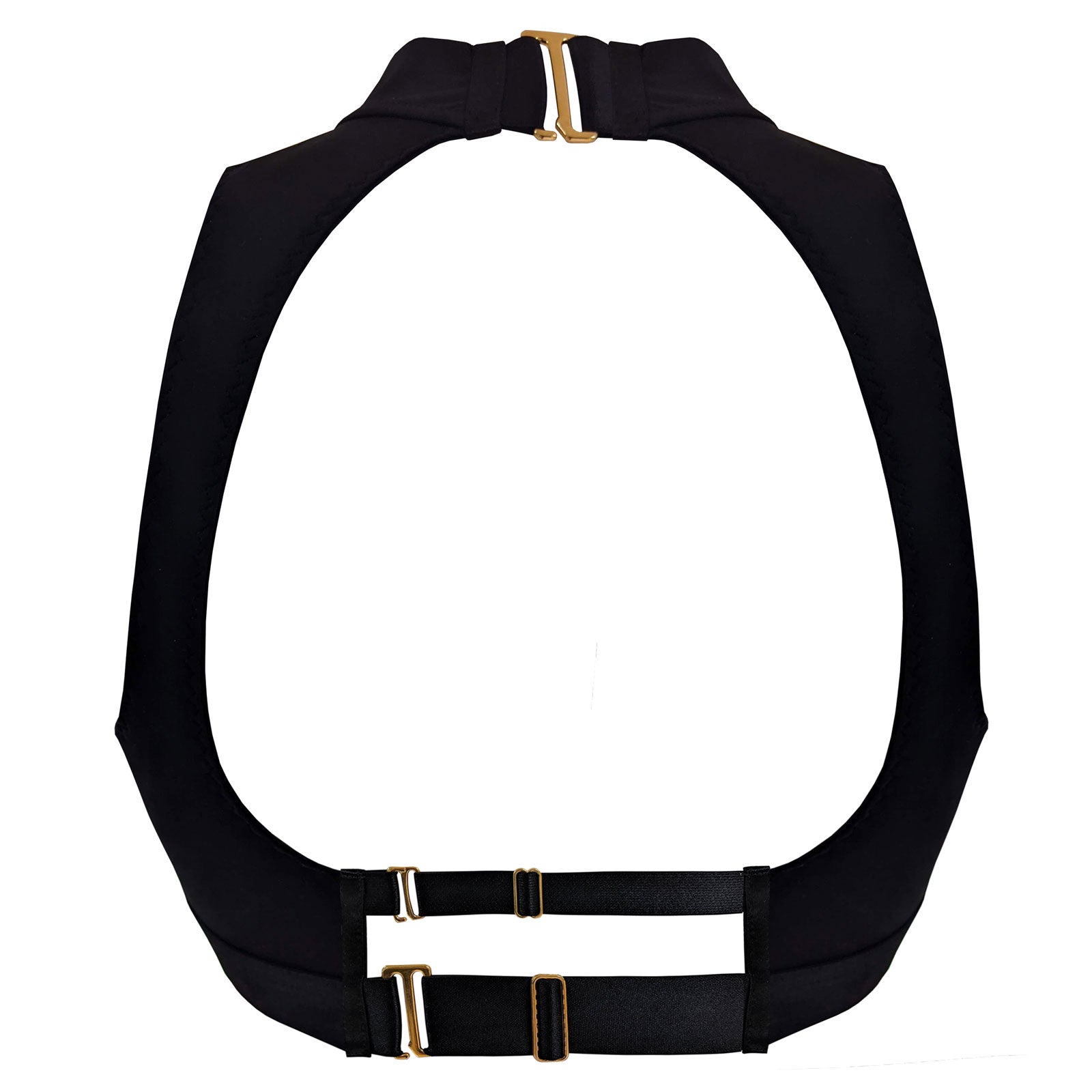 Bordelle Rey crop top in black with gold hardware clasps across back