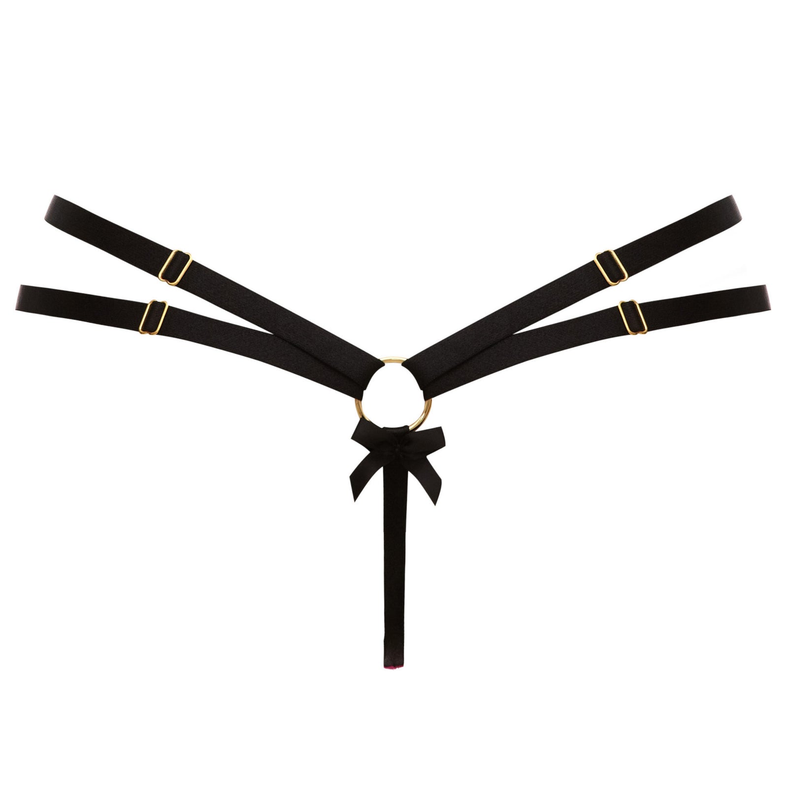 Bordelle harness thong in black mesh