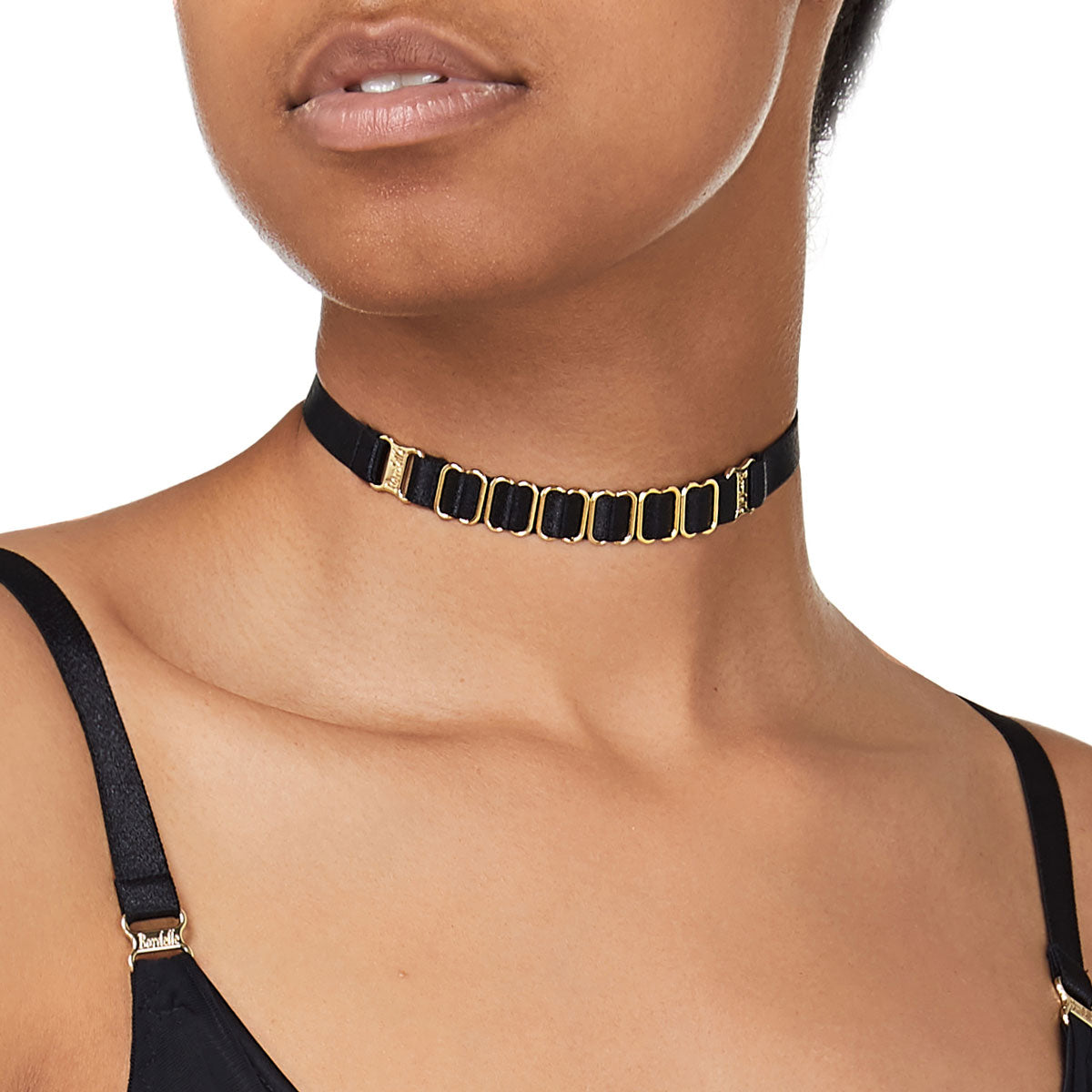 Bordelle strap collar - black