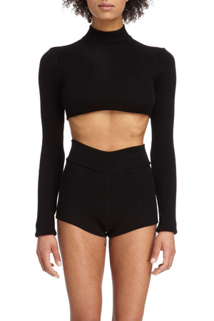 DSTM Chiron long-sleeve crop and Chiron mini shorts